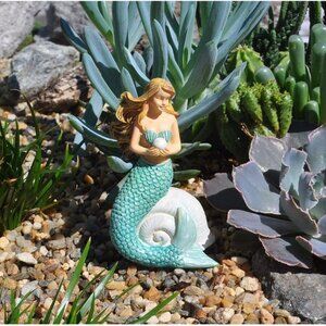 Mermaid with Pearl for Miniature Garden, Fairy Garden